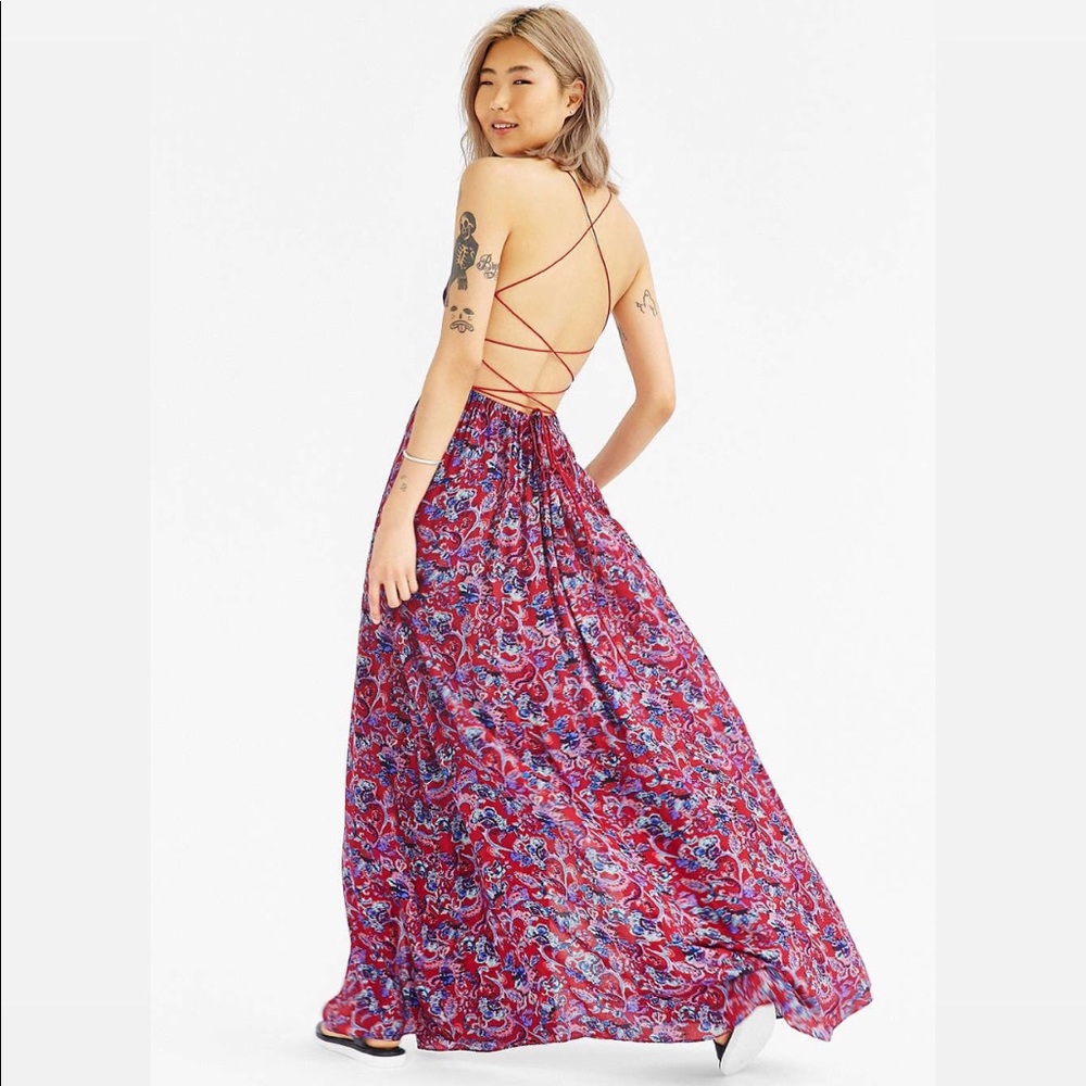 Ecote strappy back safari maxi dress